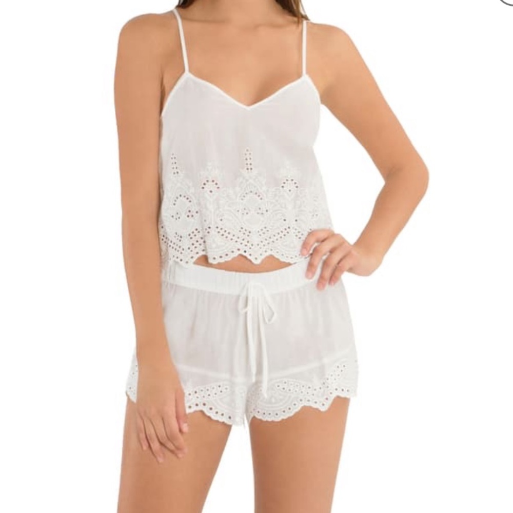 In Bloom by Jonquil White Eyelet Pajama Set